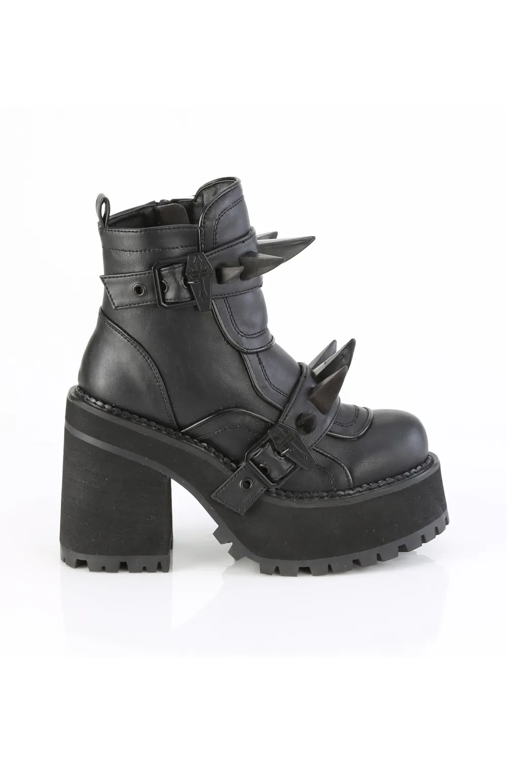 Demonia Cult - ASSAULT-72 platform ankle boot faux leather  | Dark Ages